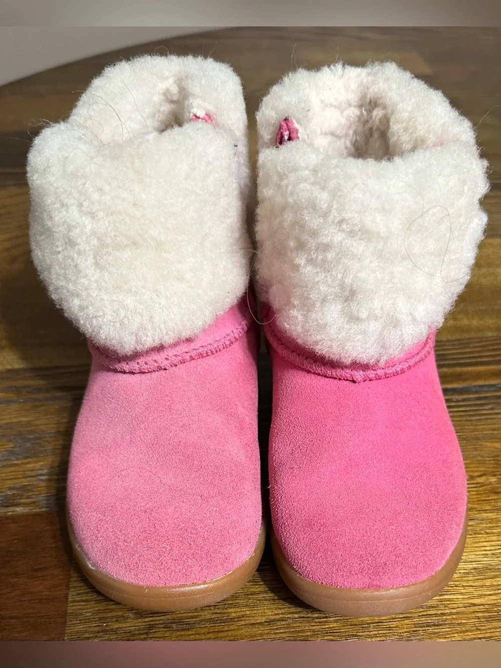 Pink Suede Faux Fur Girls UGG Size 10